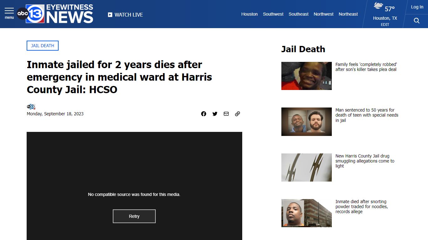 Harris County Jail death: Inmate Alfred Rios, 66, dies following ...